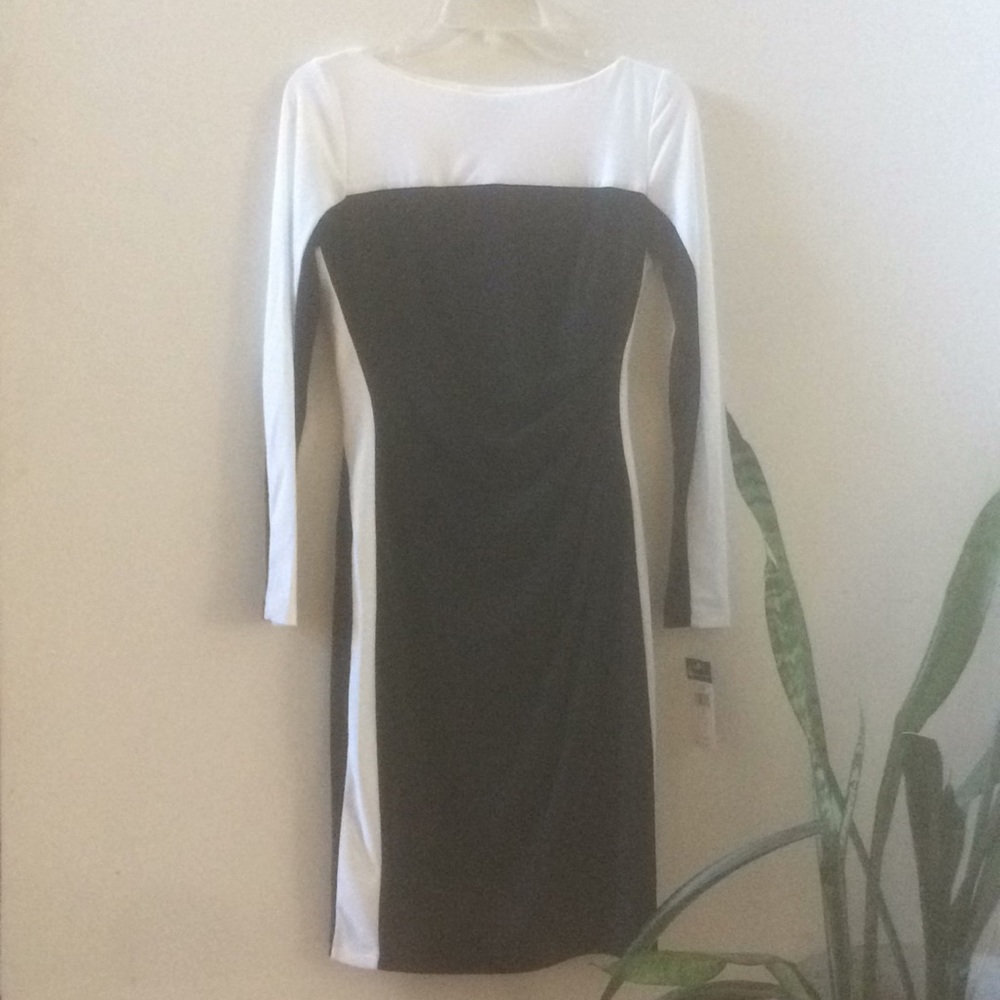 Colorblock long sleeve dress